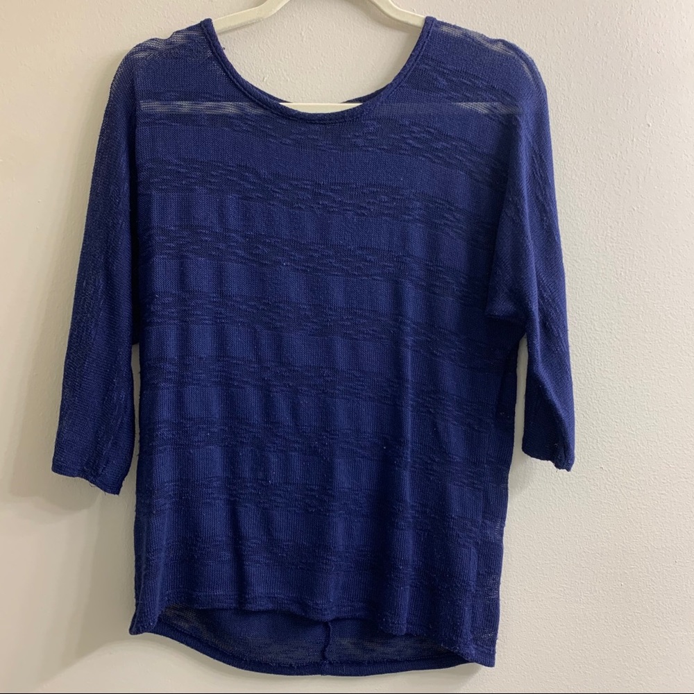 Forever 21 Navy Sheer Top, Medium